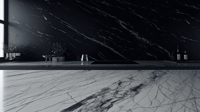 Фартук из мрамора Nero Marquina (Неро Маркина)